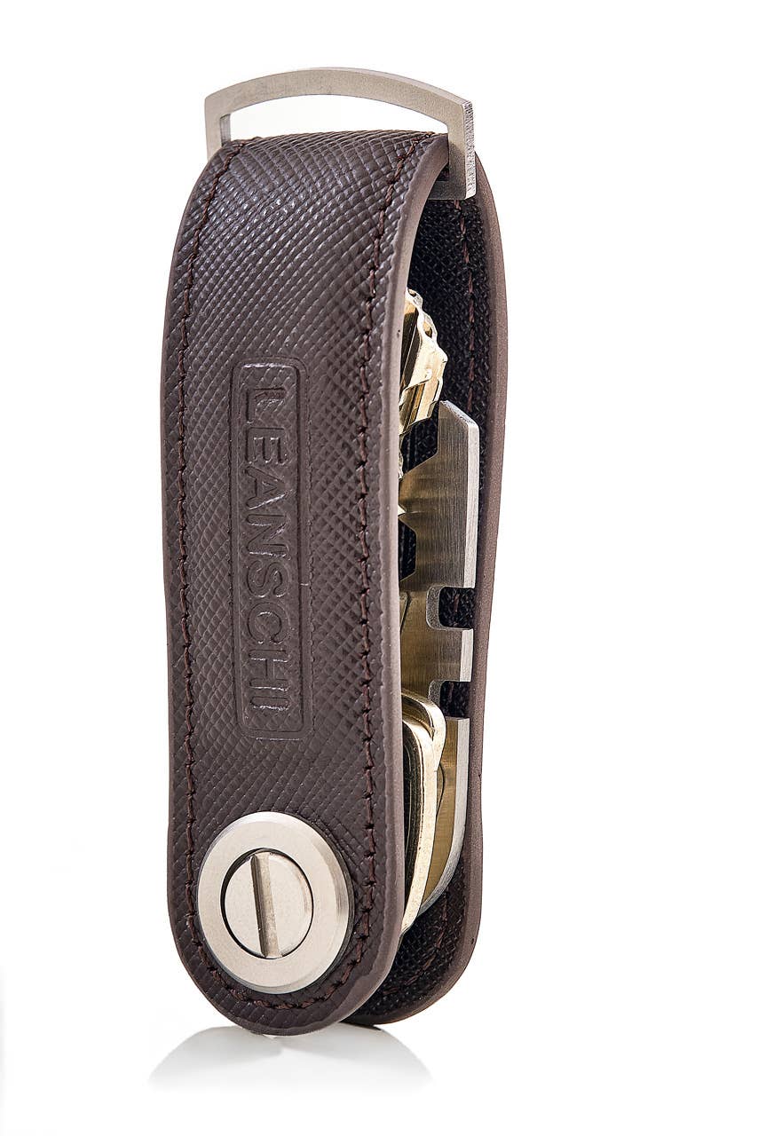 LEANSCHI – Engroshandel Nøglering - Unisex – Smart NØGLERING "KEY-ONE" i Safiano-læder1