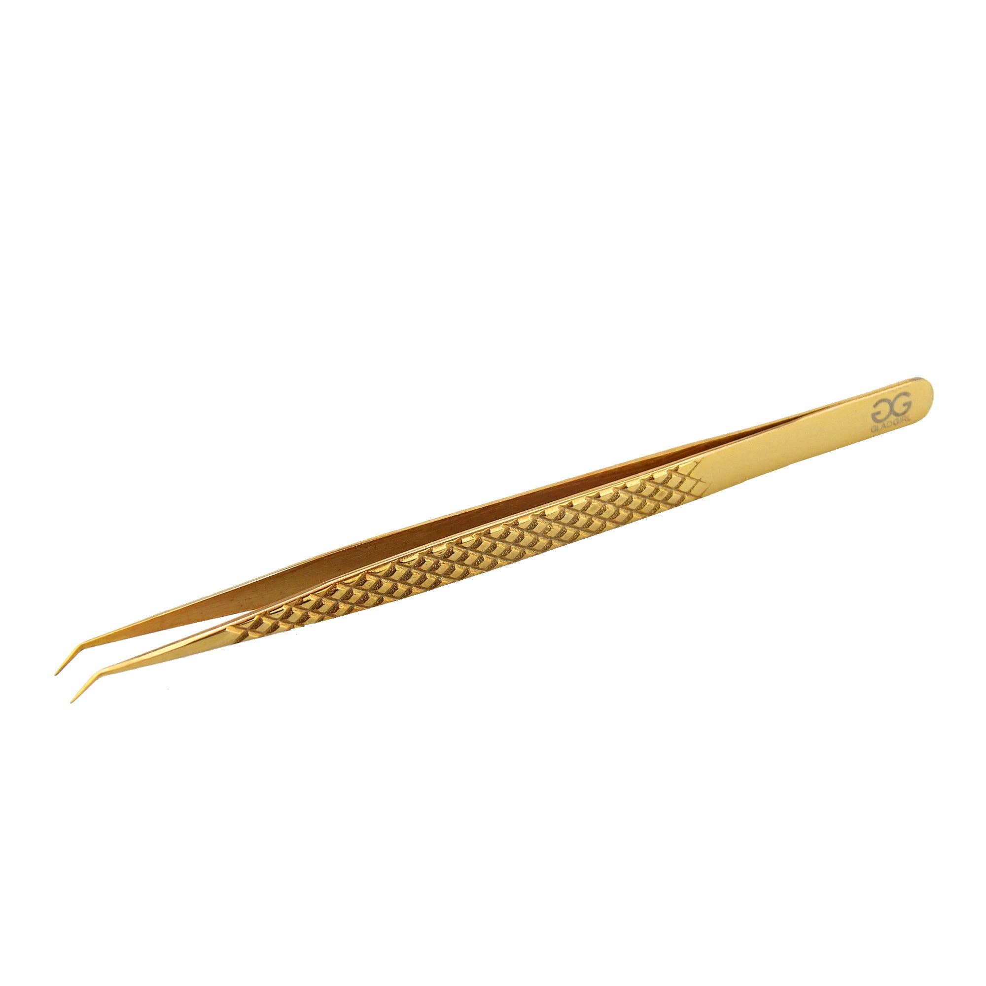 GladGirl - Wholesale Tweezers - Titanium Gold Diamond Grip Tweezers for Volume Lashes7