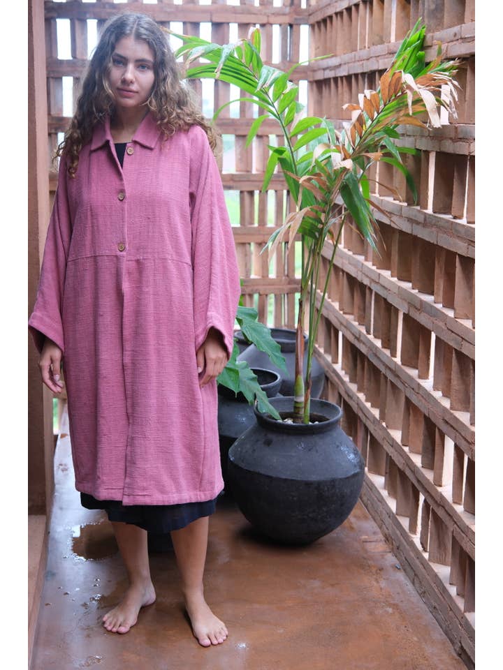 Fiery Pink Duster Jacket X Audrey for wholesale on Faire
