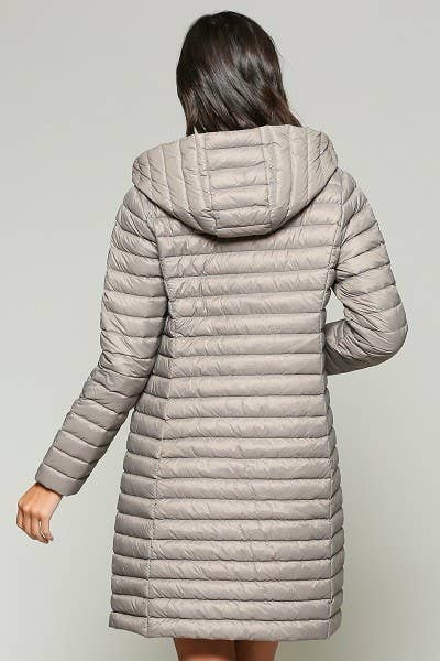 ESLEY - Wholesale Puffer Jacket - Women's - 73237J-R- Long Puffer Jacket With Hoodie2