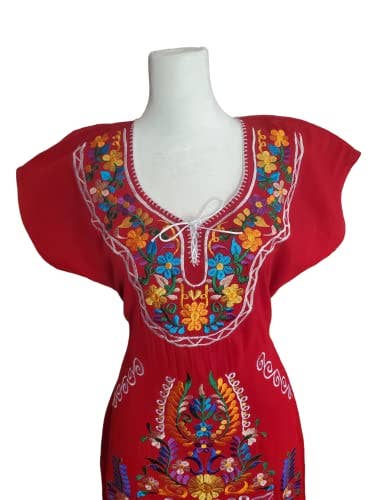 Puerta21 – wholesale Dress – Women's – Oaxacan Dress Mexican Embroidered Dress from Oaxaca Mexico8