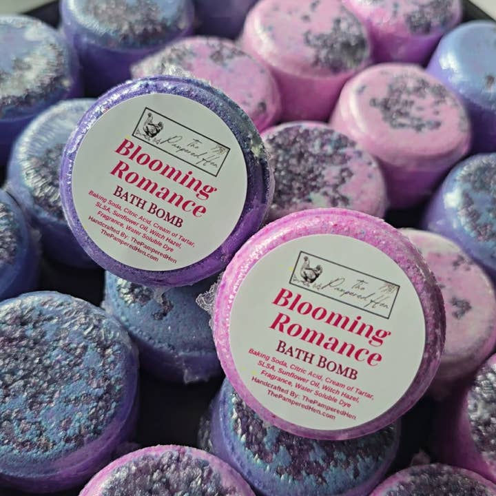 Blooming Romance Bath Bomb (Pink Purple Collection 2026) for wholesale by The Pampered Hen