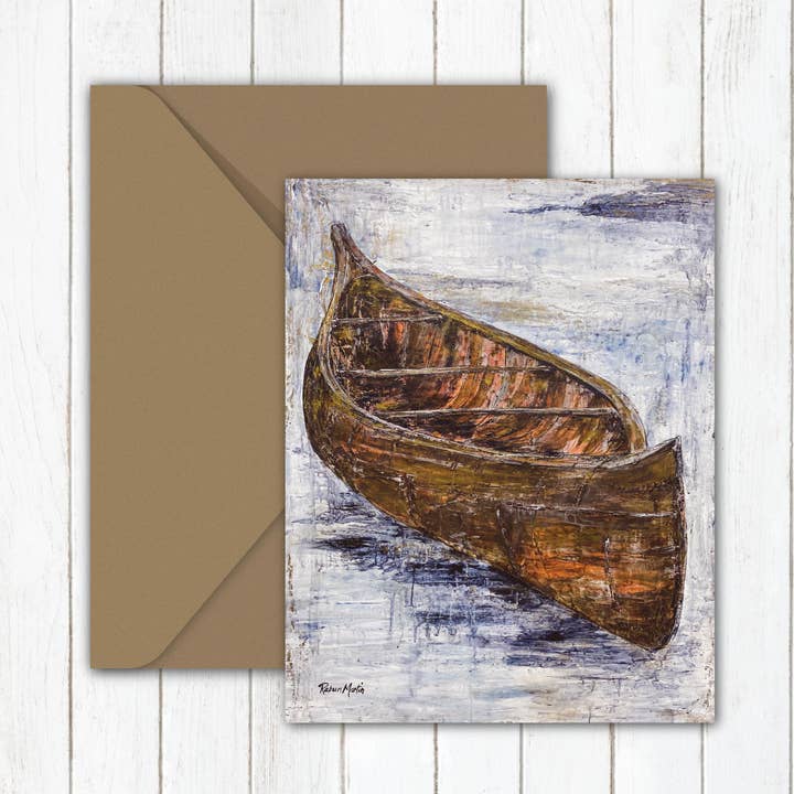Single Canoe Greeting Card for wholesale by Lulu and Tully