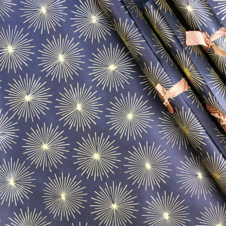 North Studio - Wholesale Wrapping Paper Roll - Black and Gold Burst Wrapping Paper3