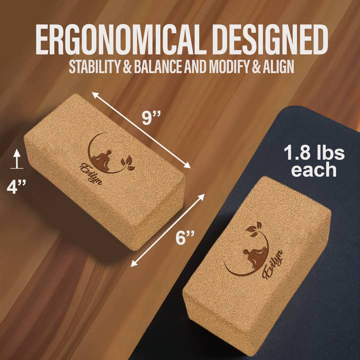 Gradzo - Vendita all'ingrosso Tappetini da yoga - Blocchi Yoga Personalizzati - Marrone (Confezione da 2)2