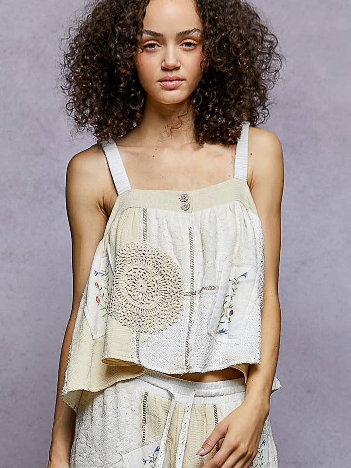 Sleeveless solid strap double gauze tube top for wholesale by Pol Clothing