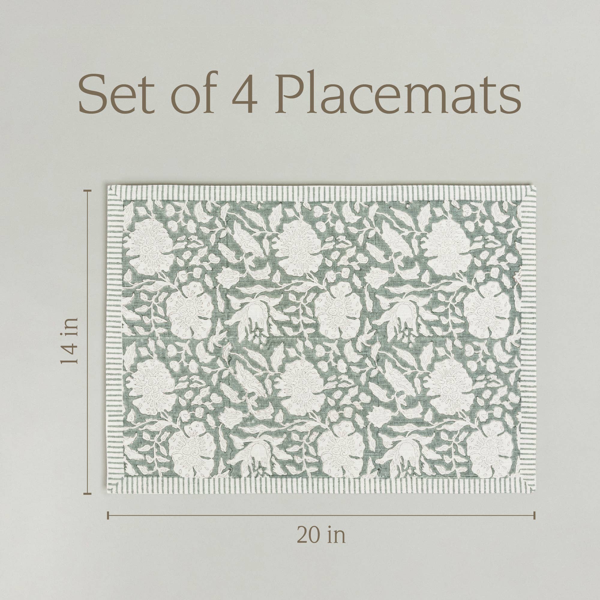 over&back - Wholesale Placemat - Artisan Hand-Blocked Placemats – 100% Cotton – Set of 454