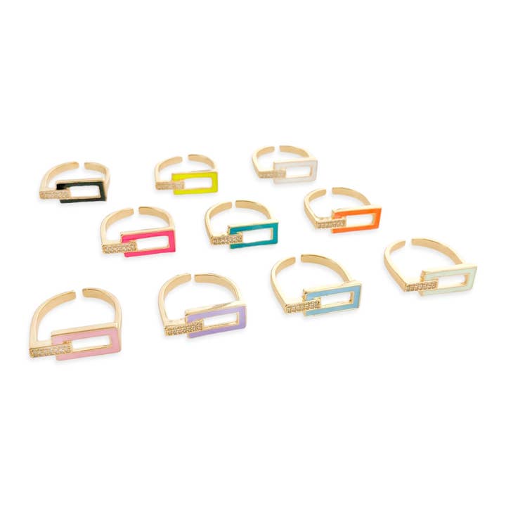 LRN096 - CZ Enamel Ring* for wholesale by OMG Blings