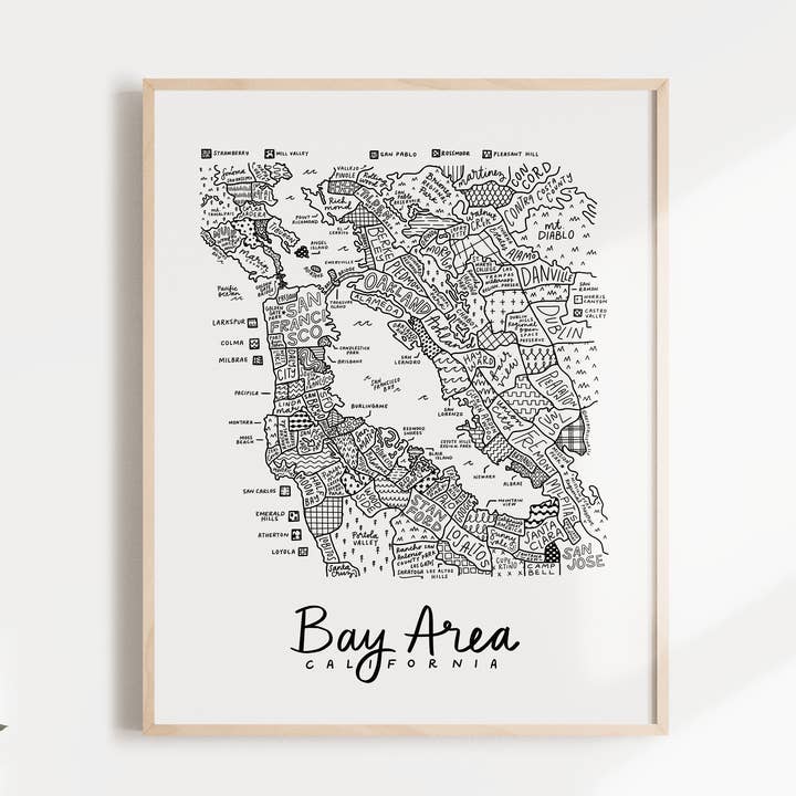 Bay Area (San Francisco) Map Print for wholesale by By Aleisha