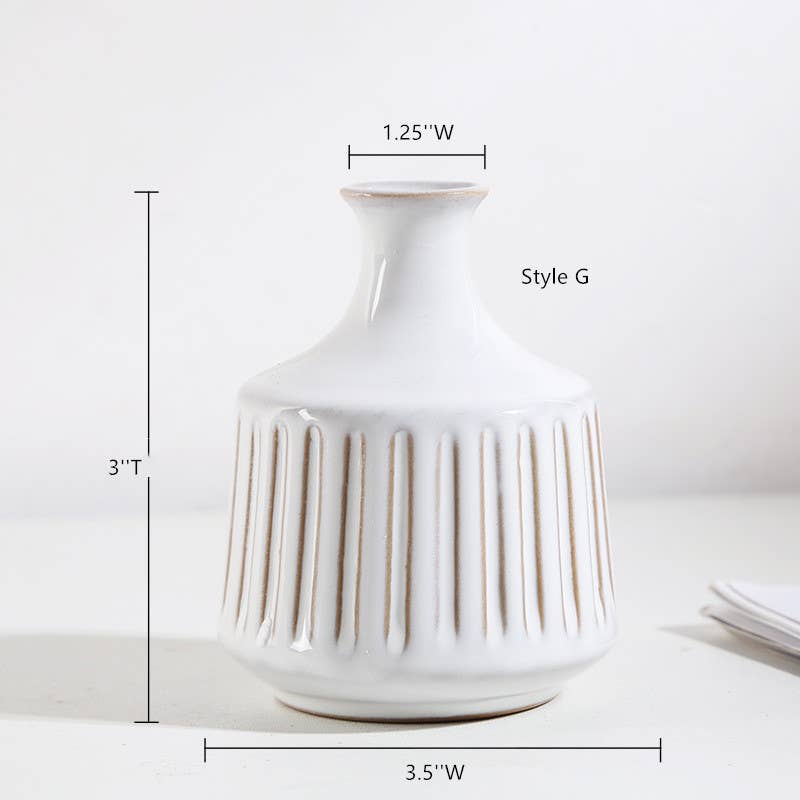 Sweet Home Deco - Wholesale Vaas - Rustieke mat/geglazuurde keramische knopvaas, kleine boho-vaas,  9