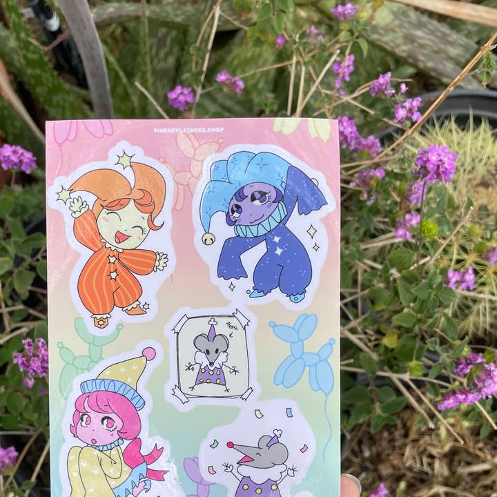 Baby Clowns Sticker Sheet for wholesale by PineappleSh8ks