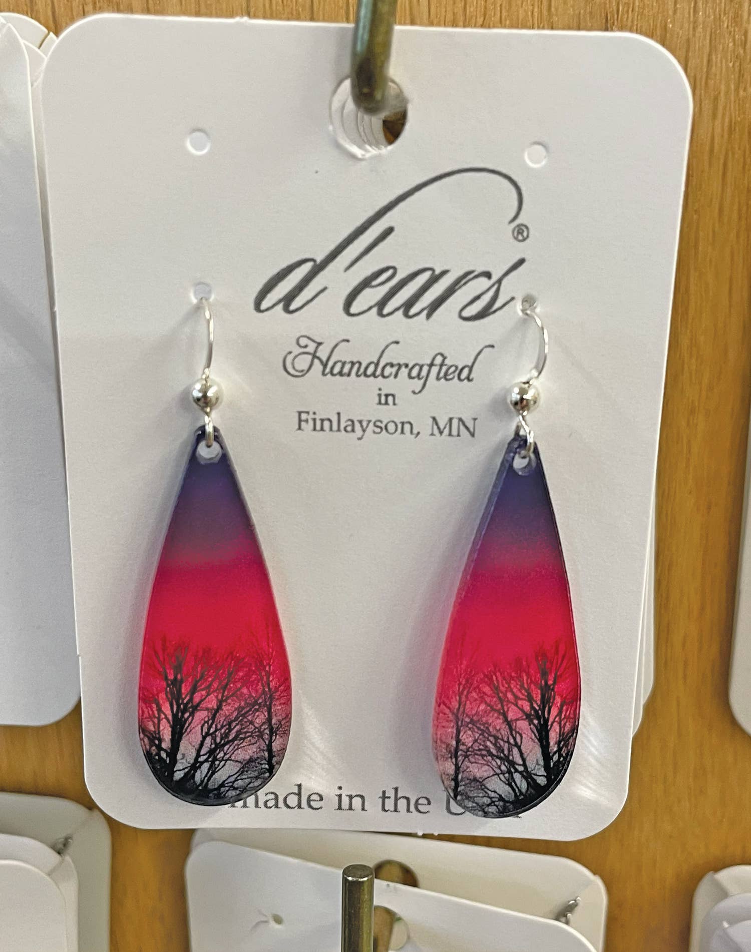 d'ears inc. - Wholesale Dangle Earrings - Forest Fire Aurora Acrylic earrings, sterling silver hooks1