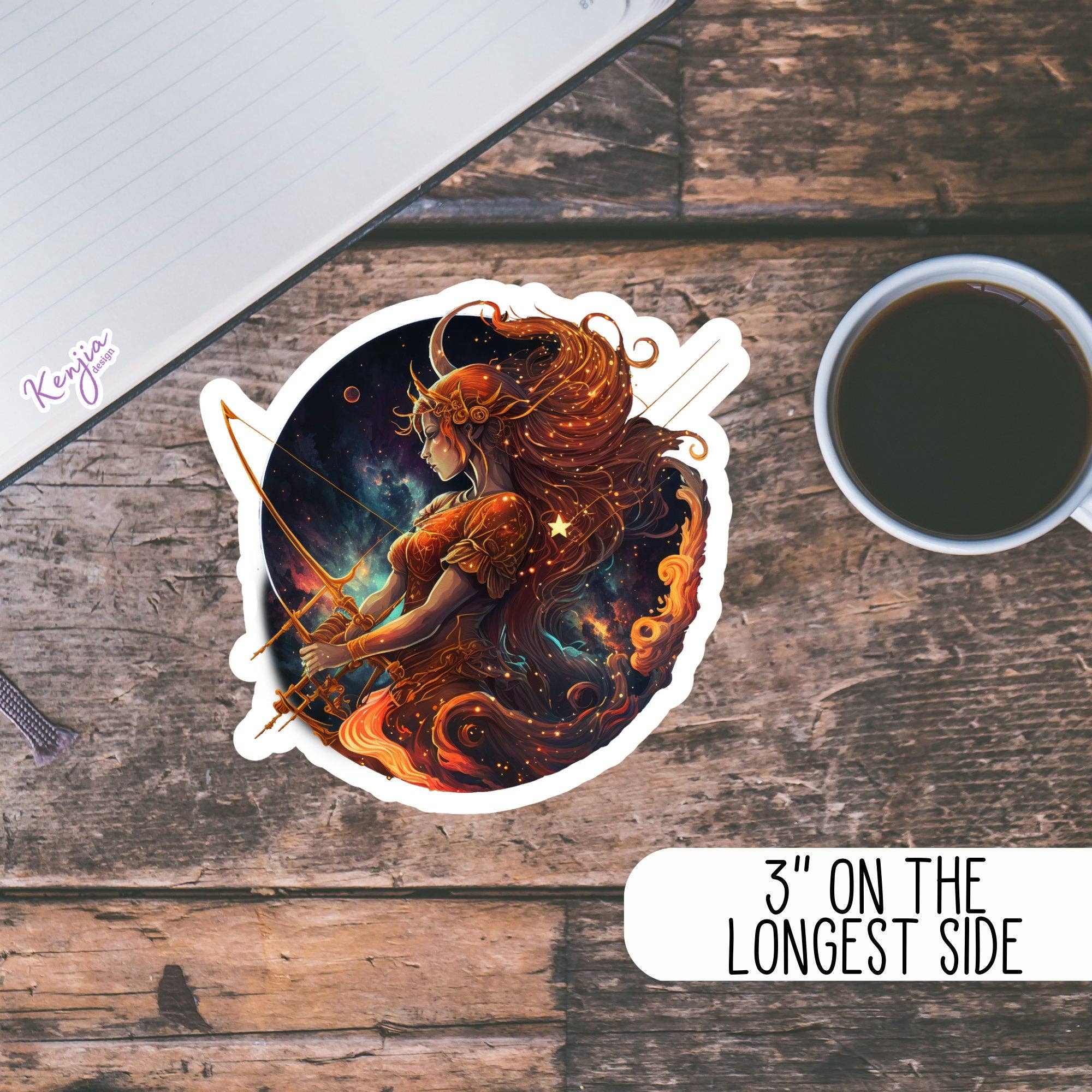 Kenjia Design - Wholesale Sticker - Astrology Zodiac Sagittarius Sign Sticker, Waterproof and Di4