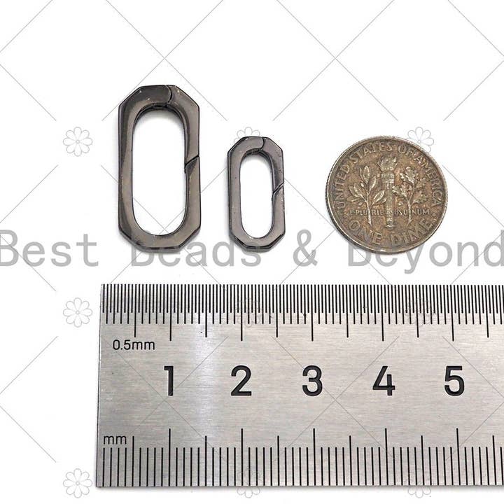 BestBeads&Beyond - Wholesale Clasp - 12x25/8x17mm Spring Gate, Gold/Silver/Gunmental Oval Clasp, Snap Clip Trigger Clasp, Spring Buckle for Chain Purse Key Jewelery, Sku#H3213