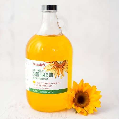 Smude's Brand Cold Pressed Sunflower Oil - ½ Gallon Glass for wholesale by Smude's Brand