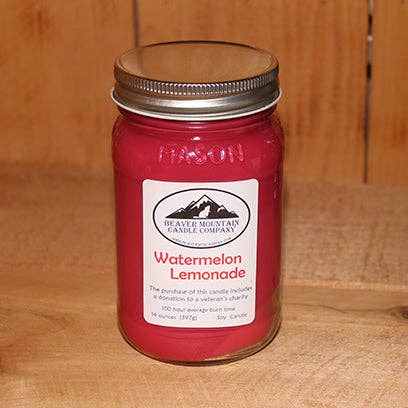 Watermelon Lemonade Soy Candle for wholesale by Beaver Mountain Candle Company