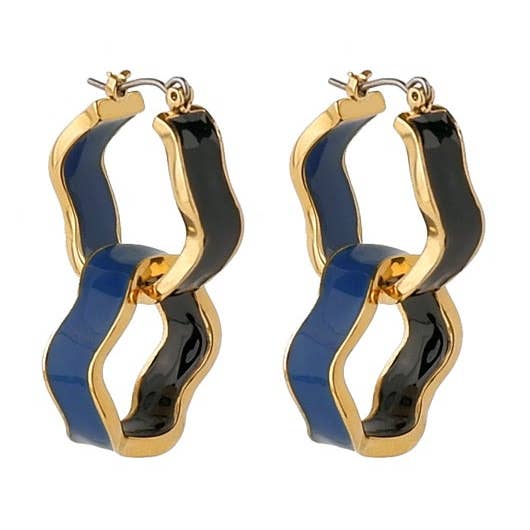 Mini Squiggle Hoop - Preto/Marinho por atacado de QuayL Designs