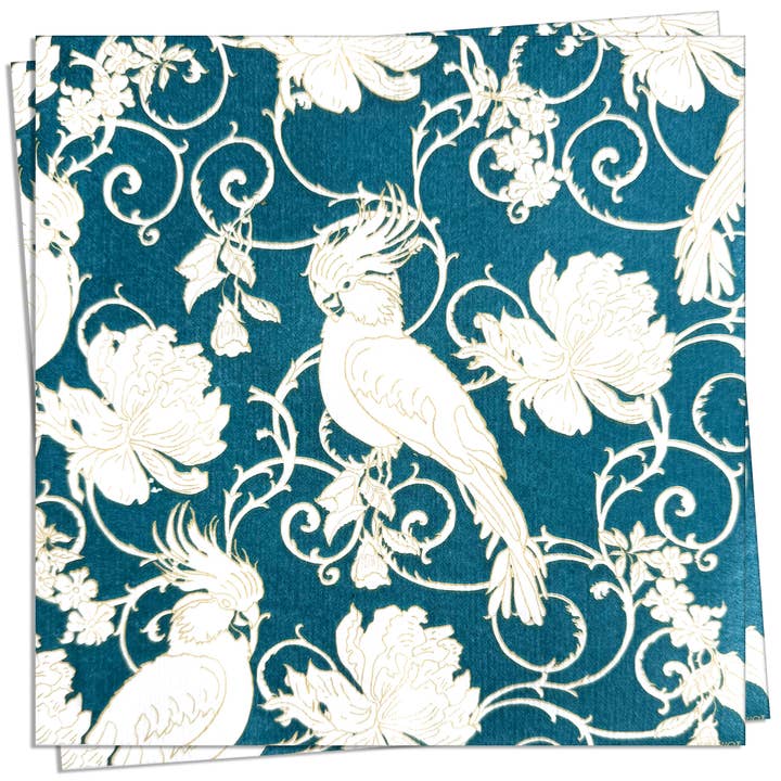 Petrol Blue Parakeet - Paviot Dinner Napkin for wholesale by Trendy Table