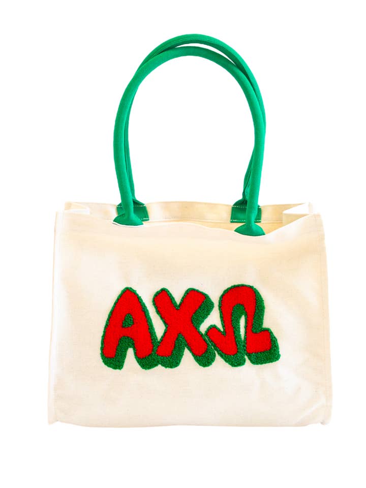 Chenille Sorority Gift Tote for wholesale by Duo Threads