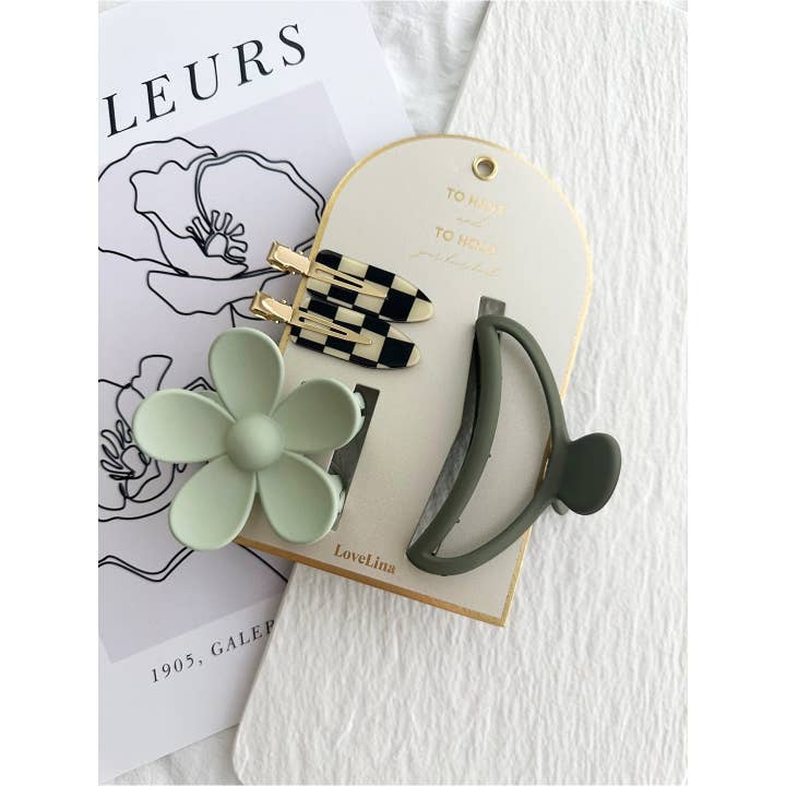 LoveLina - Wholesale Hair Accessories Set - Women's - 3-Pack Hair Clip Set - SOHO
