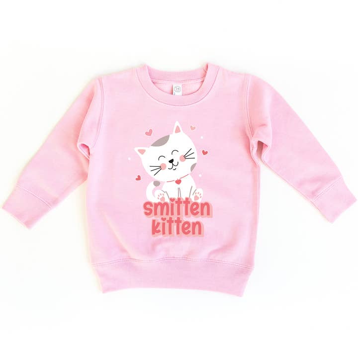 Benny & Ray Apparel - Wholesale Sweatshirt - Kids - Smitten Kitten Cat Valentines Day Kids sweatshirt1