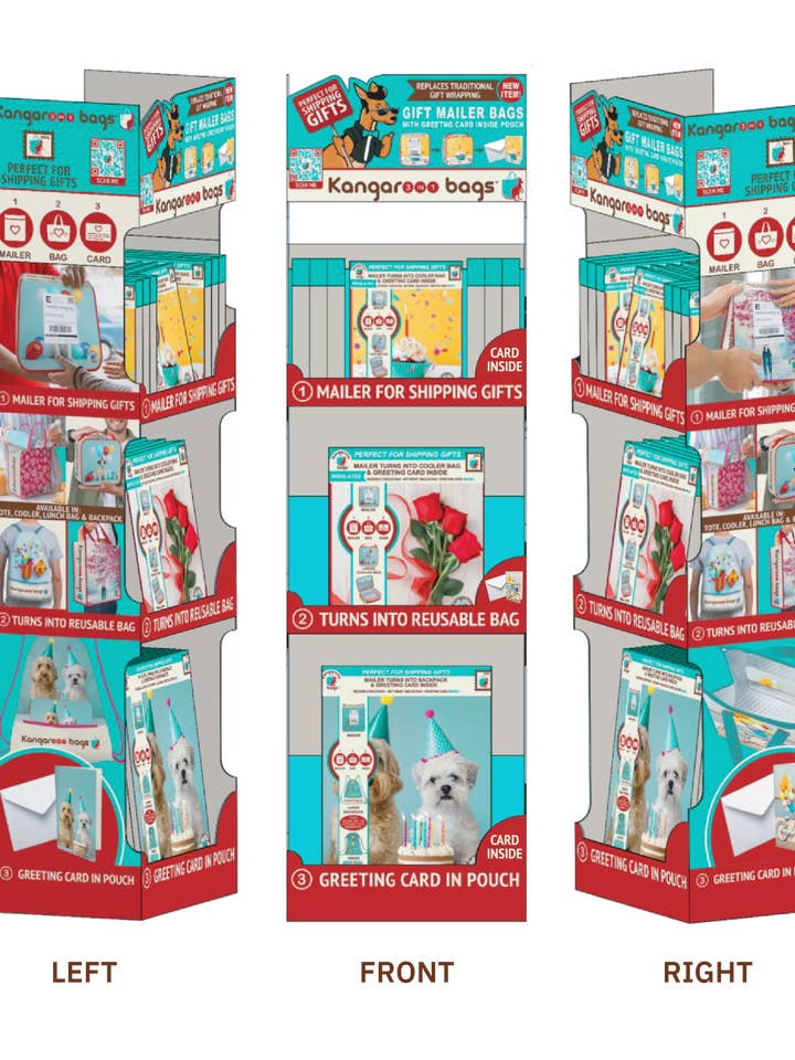 Kangaroo-tassen vloerdisplay - koeltassen en rugzakken voor wholesale door Kangarooo Bags