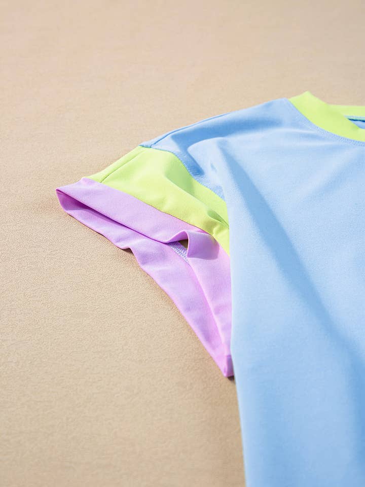 Lovesoft - Wholesale Lounge Set - Women's - Multicolor Color Block Detail Casual Two-piece Set7