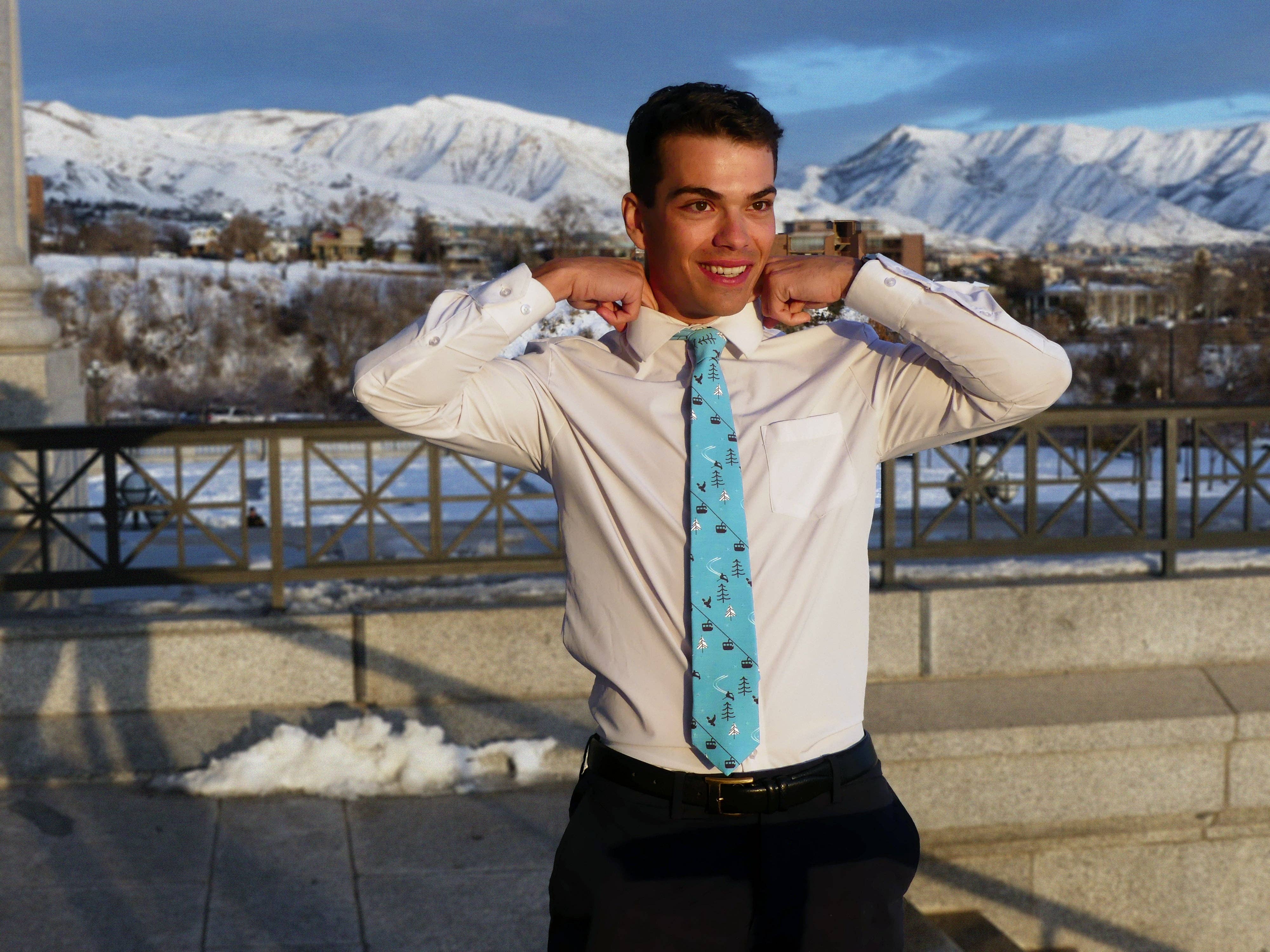 Bombora Ties - Wholesale Necktie - Men's - Lift Lines (Blue)4