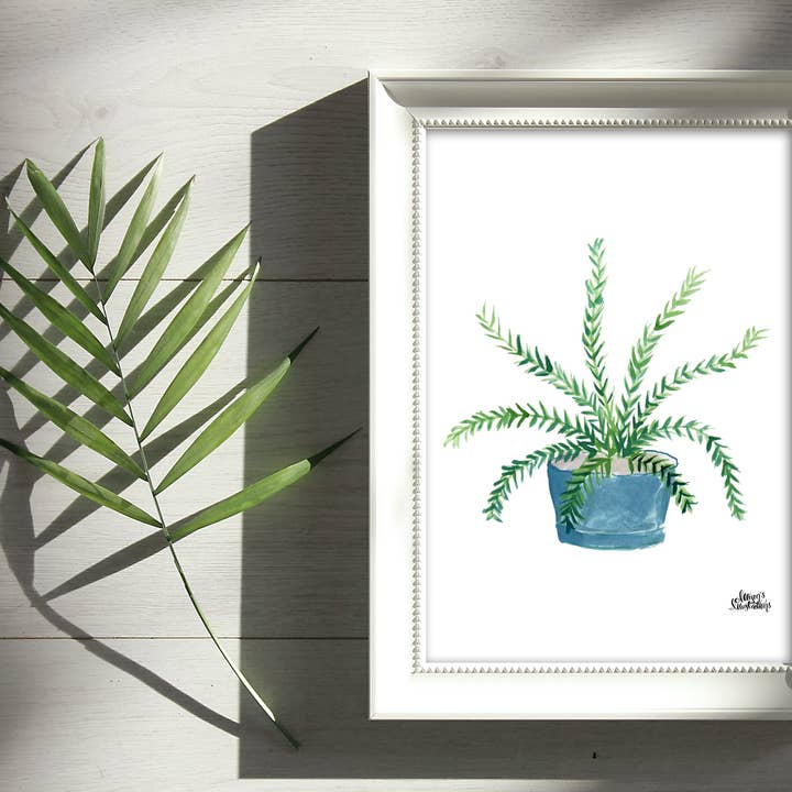 Watercolor Plant Print - Boston Fern for wholesale by Allison’s Illustrations