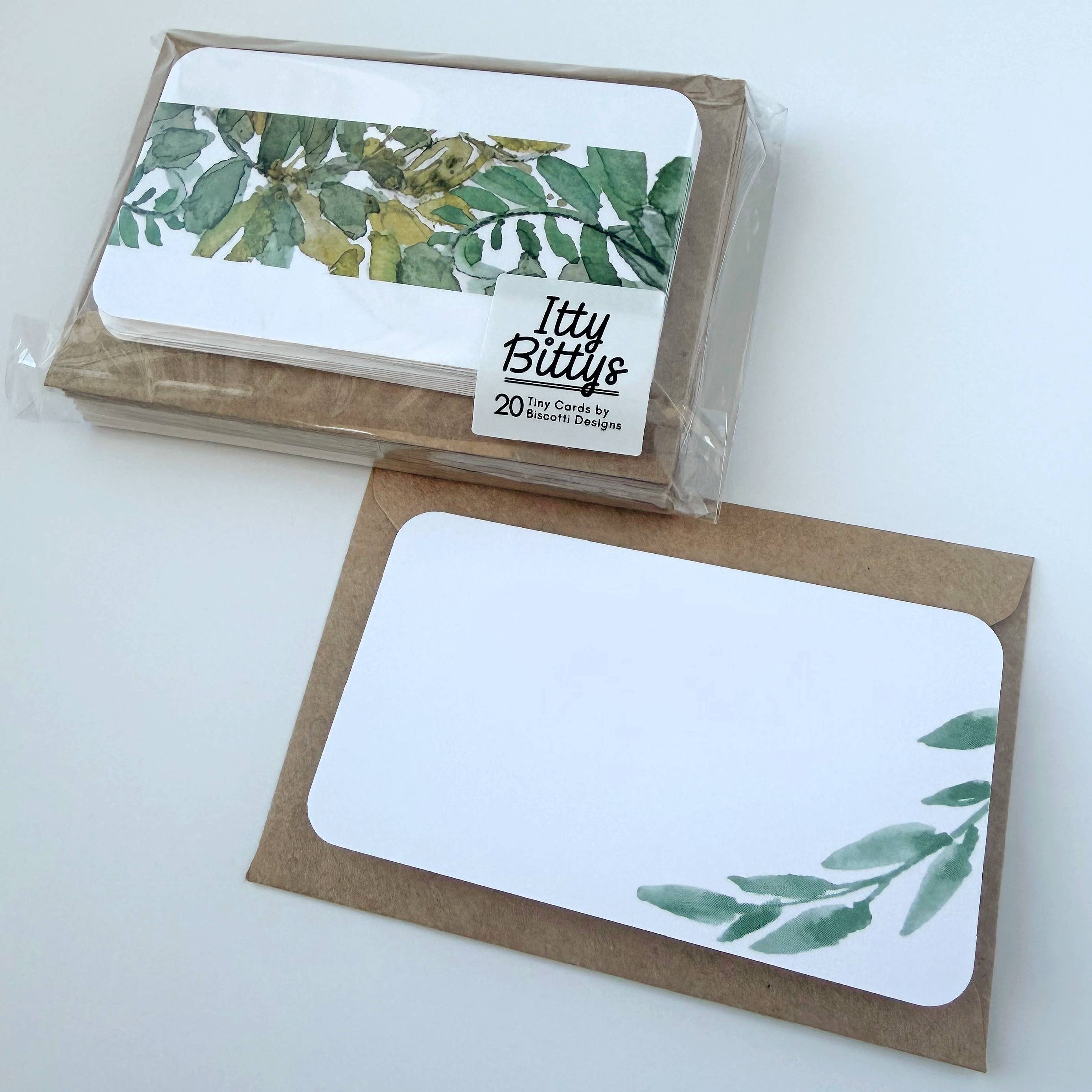Biscotti Designs - Wholesale Stationery/Notecard Set - Botanical - Itty Bitty 20 Mini Card Set 2