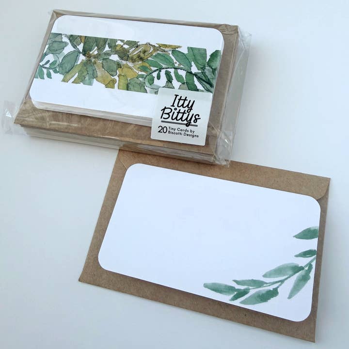 Biscotti Designs - Wholesale Stationery/Notecard Set - Botanical - Itty Bitty 20 Mini Card Set 2