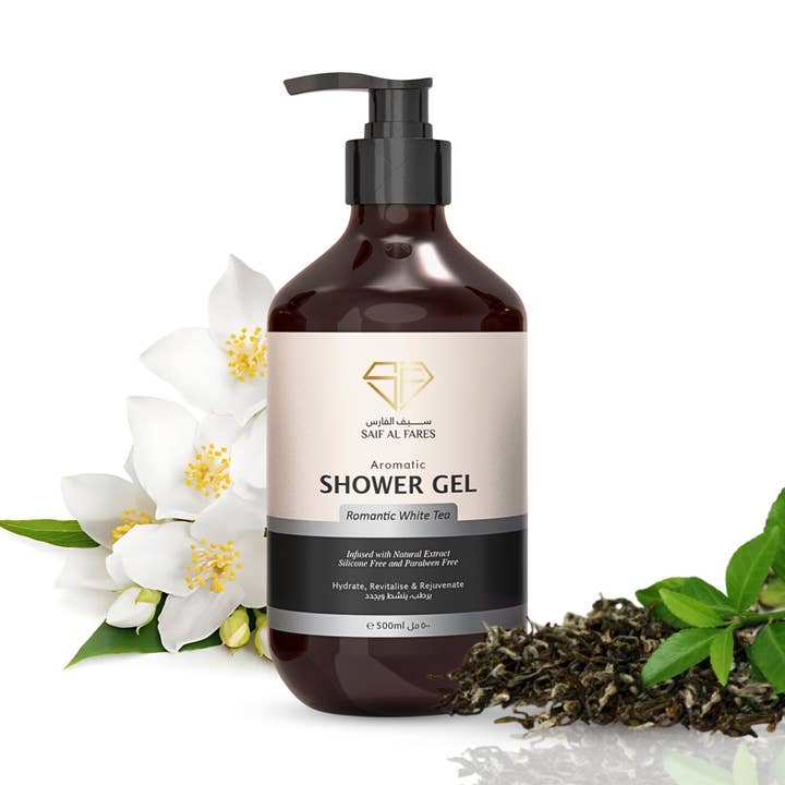 Romantiskt vitt te duschgel 500 ML för wholesale av SAIF AL FARES
