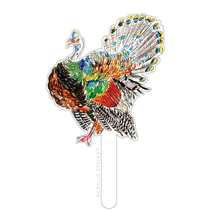 CLASSIC TURKEY ACRYLIC CAKE TOPPER for wholesale by XO ACRYLICS | ACRYLIC STICKS