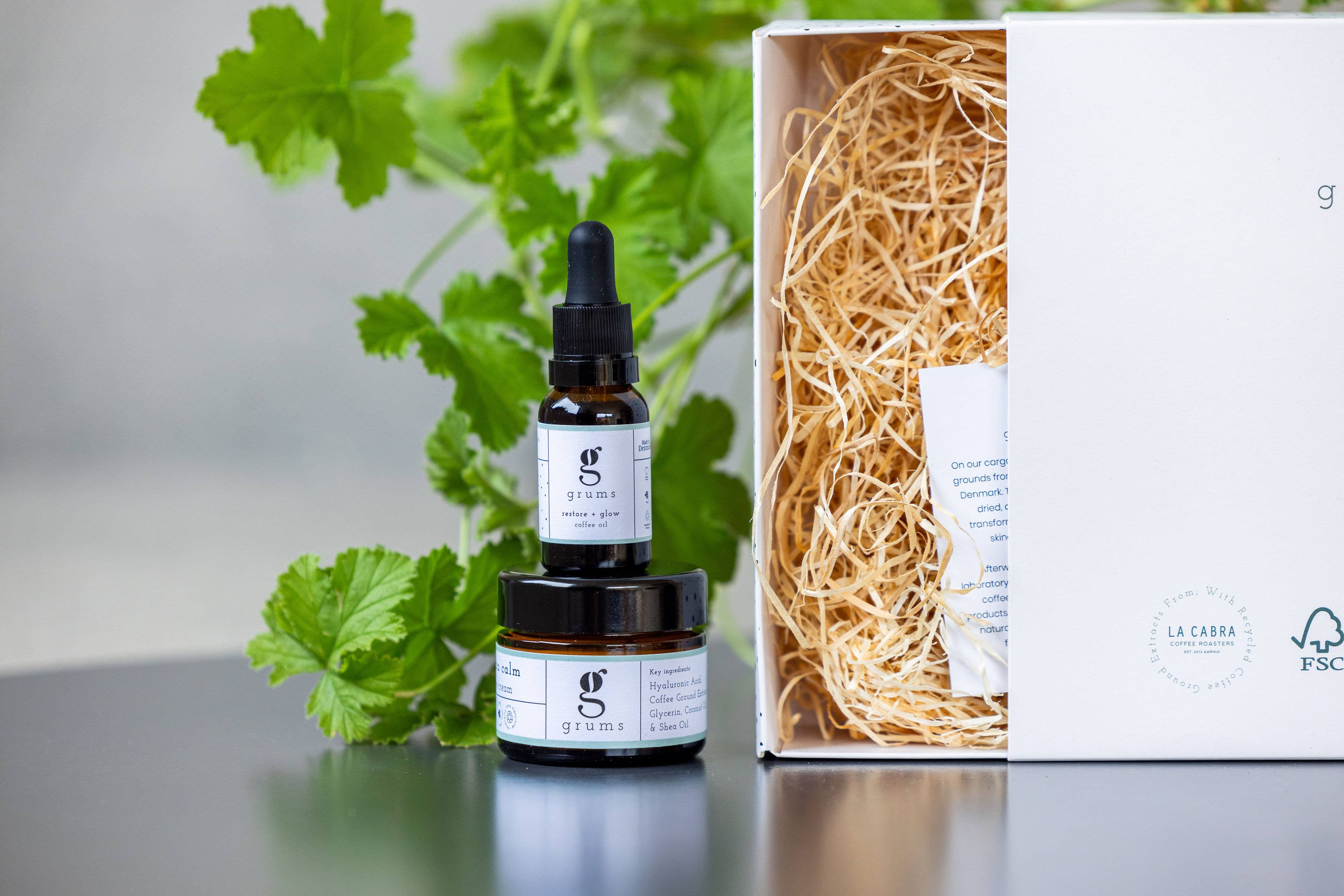 grums - Wholesale Facial Care Set/Kit - The Hydra Glow Kit – Hydrating Coffee Cream & Oil Gift Set1