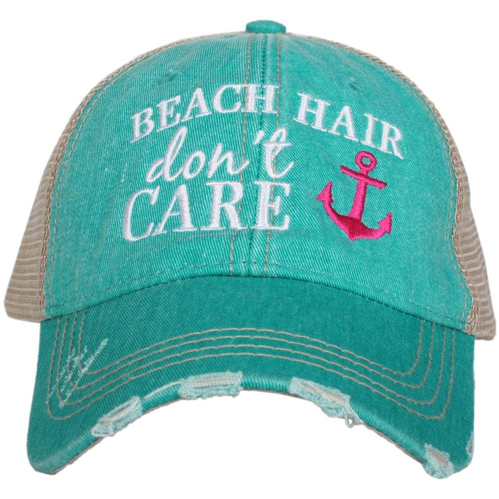 Katydid - Wholesale Trucker Hat - Women's - Beach Hair Don't Care with Anchor Design Trucker Hat0