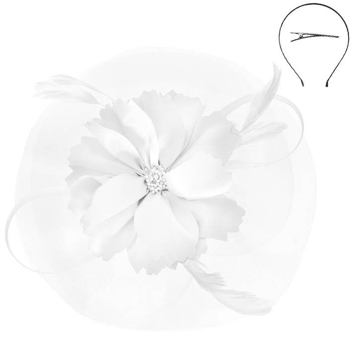 SP Sophia Collection - Wholesale Fascinator Hat - Women's - Elegant Floral Feathered Organza Mesh Fascinator8