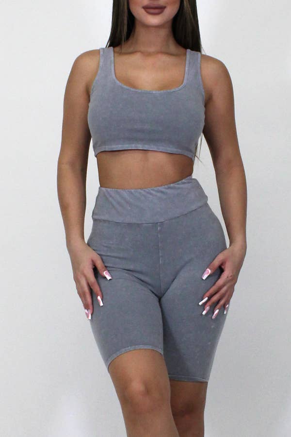 Junie – Großhandel Loungewear-Set – Damen – Mineralgewaschenes Tanktop und Biker Short Set42