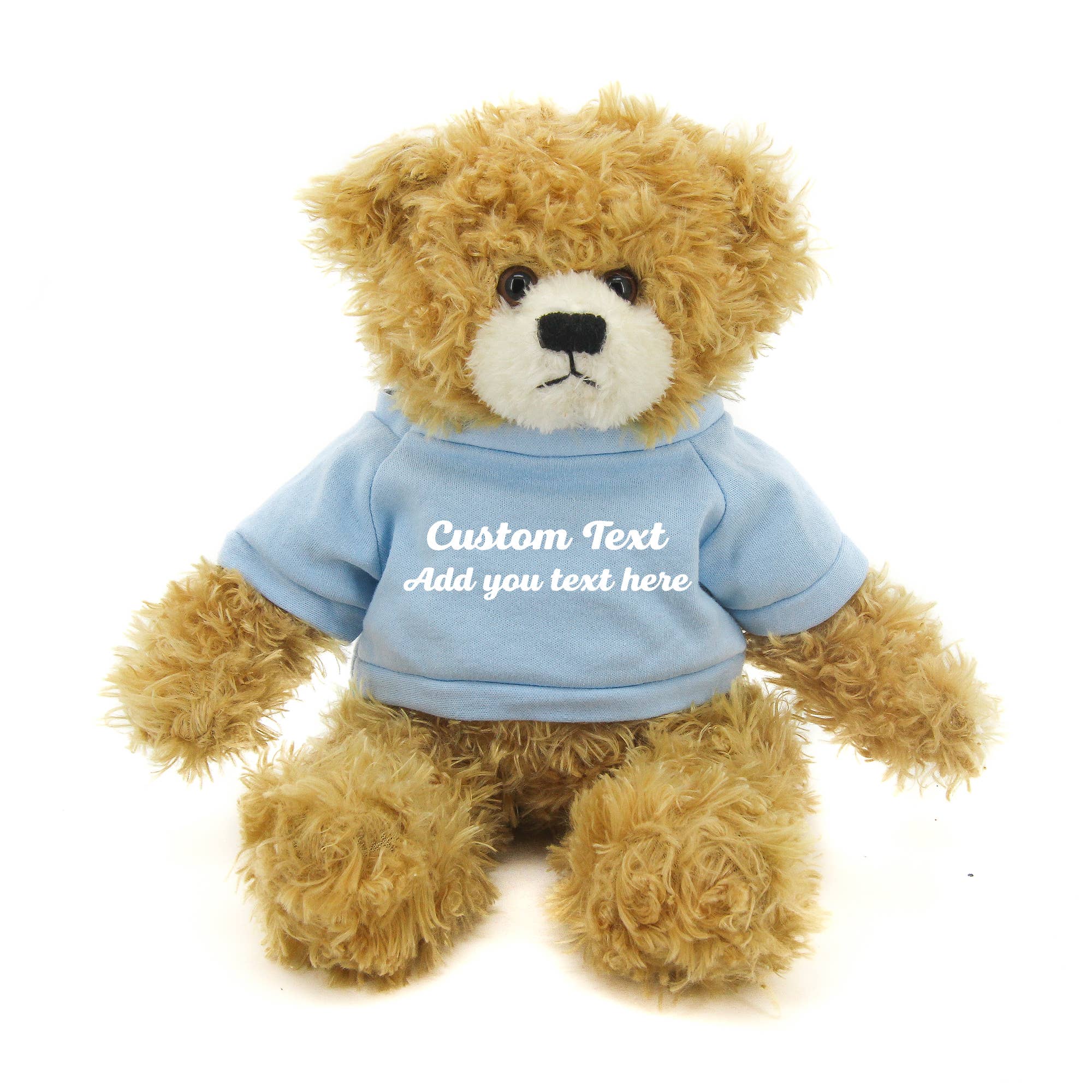 Beige Oso de peluche Brandon beige de 28 cm con camiseta personalizada de venta al por mayor en Faire3