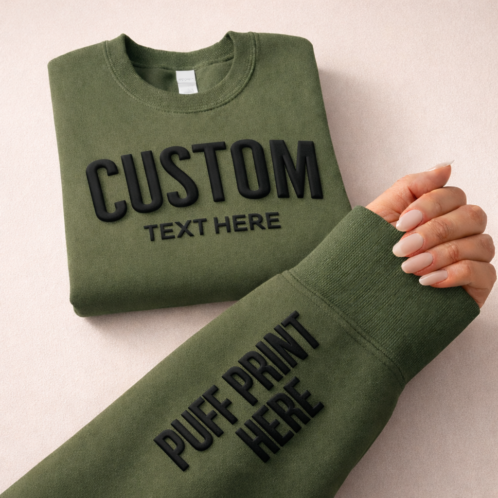 Nobullwoman Apparel - Wholesale Graphic Sweatshirt - Unisex - CUSTOM Wrist Sleeve & Front Puff Print Unisex Sweatshirt7