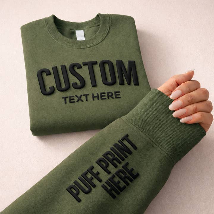 Nobullwoman Apparel - Wholesale Graphic Sweatshirt - Unisex - CUSTOM Wrist Sleeve & Front Puff Print Unisex Sweatshirt7