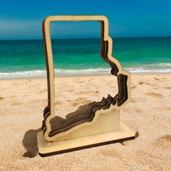 Rhode Island Havstrand Glas Skyggebox Display, Stor for engroshandel hos Sea Glass Displays