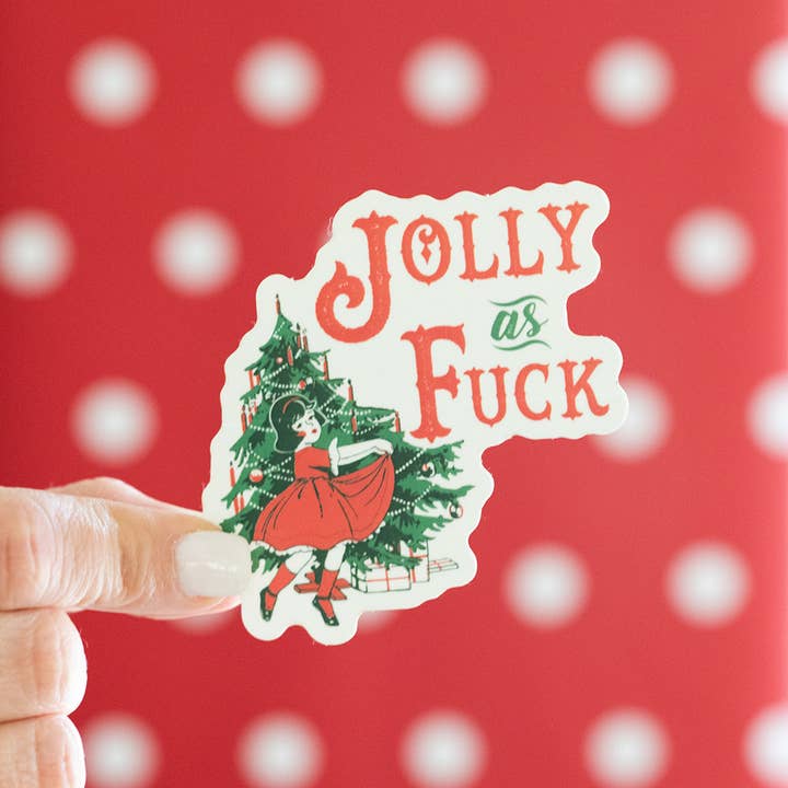 Twisted Wares - Wholesale Sticker - Jolly As Fuck Vinyl Christmas Sticker 10 Pack