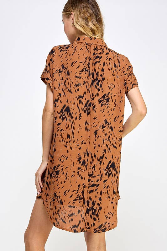 Vanilla Monkey - Vente Robe – femme - Robe courte décontractée imprimée à col en V2