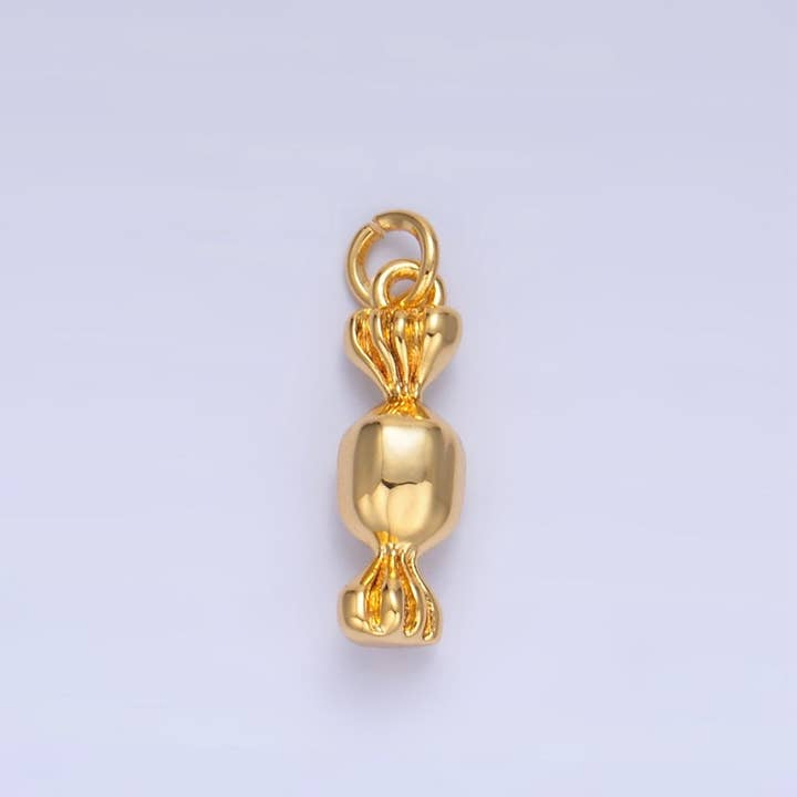 Aim Eternal - Wholesale Individual charm/pendant - 24K Gold Filled Candy Sweets Multidimensional 3D Charm in Gold & Silver | W138