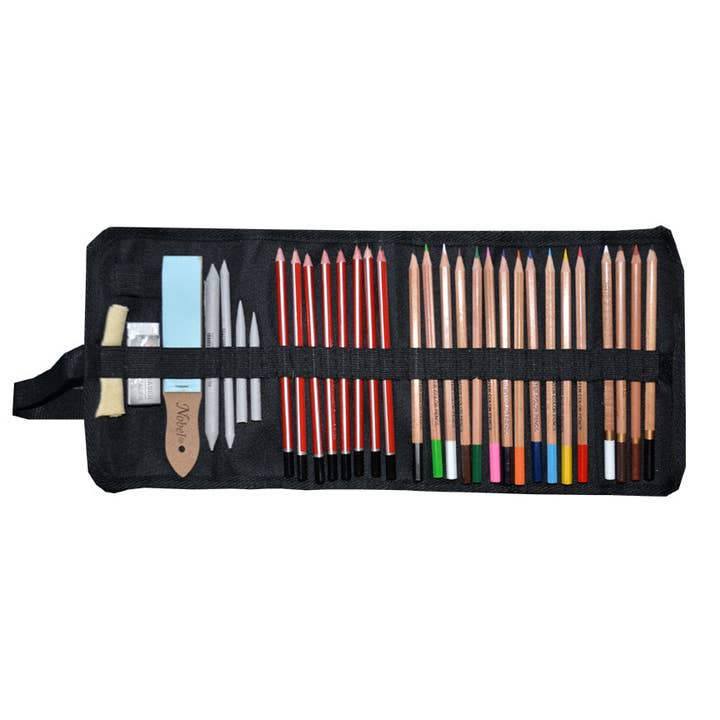 Nobel Arts - Wholesale Pencil Case/Pouch - Drawing Pencil Roll with 38 Slots