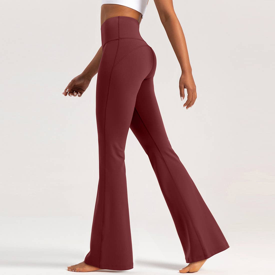 Sodalemon - Wholesale Fashion Leggings - Women's - Women High-Waisted Flared Naked Feel Yoga Bootcut Leggings0