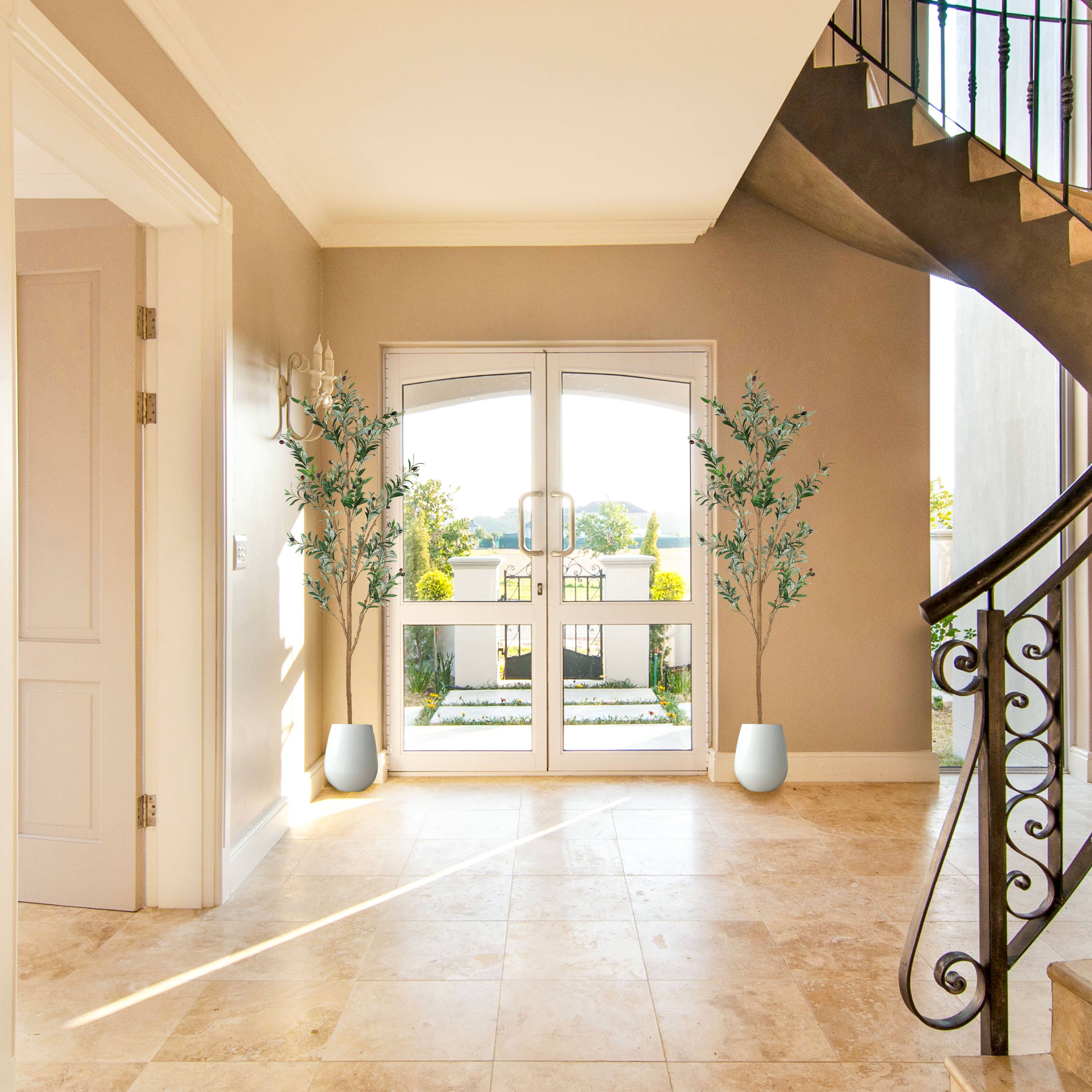 Sunnydaze Decor - Wholesale Artificial Plant - Artificial Olive Tree with Silk Leaves - 7 ft - Set of 27