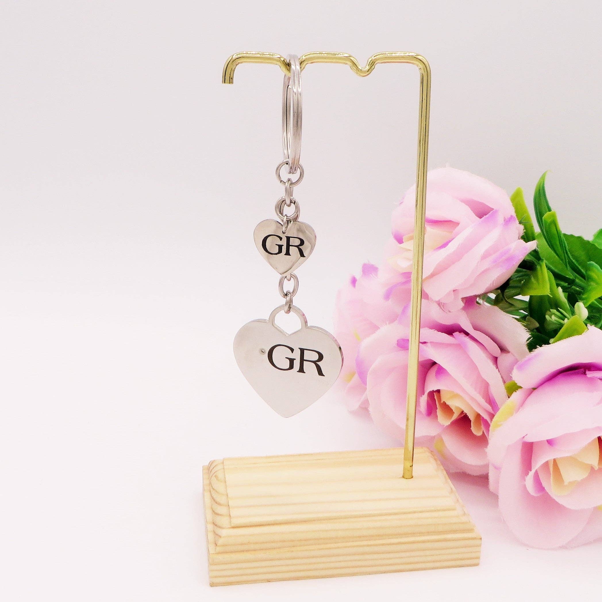 PORTACHIAVI 2 HEARTS - PERSONALIZZAMI ~ Portachiavi in acciaio inossidabile + INCISIONE PERSONALIZZATA for wholesale on Faire1