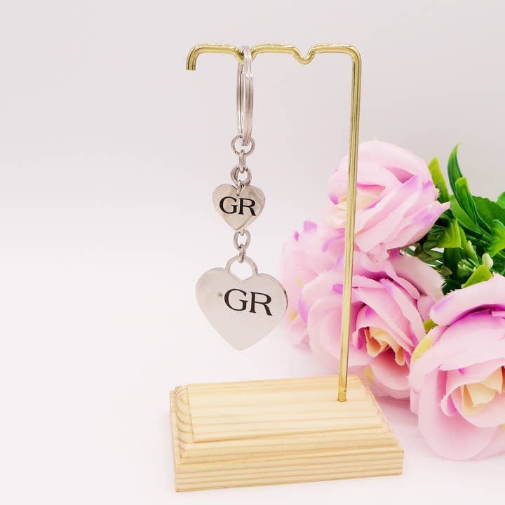 PORTACHIAVI 2 HEARTS - PERSONALIZZAMI ~ Portachiavi in acciaio inossidabile + INCISIONE PERSONALIZZATA for wholesale on Faire1