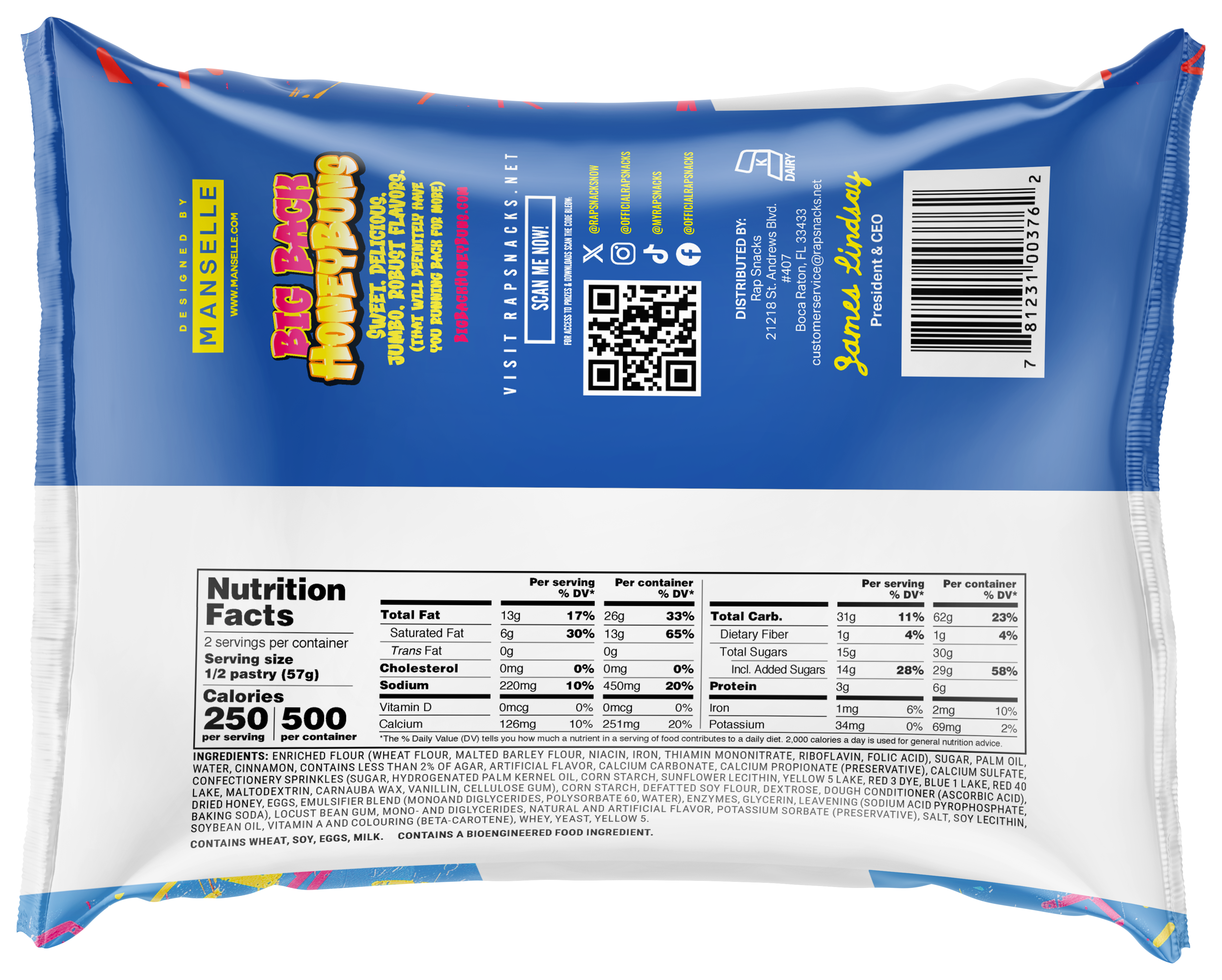 Rap Snacks - Wholesale Cake - Rap Snacks Big Back Birthday Cake Honey Buns (4.75oz)2